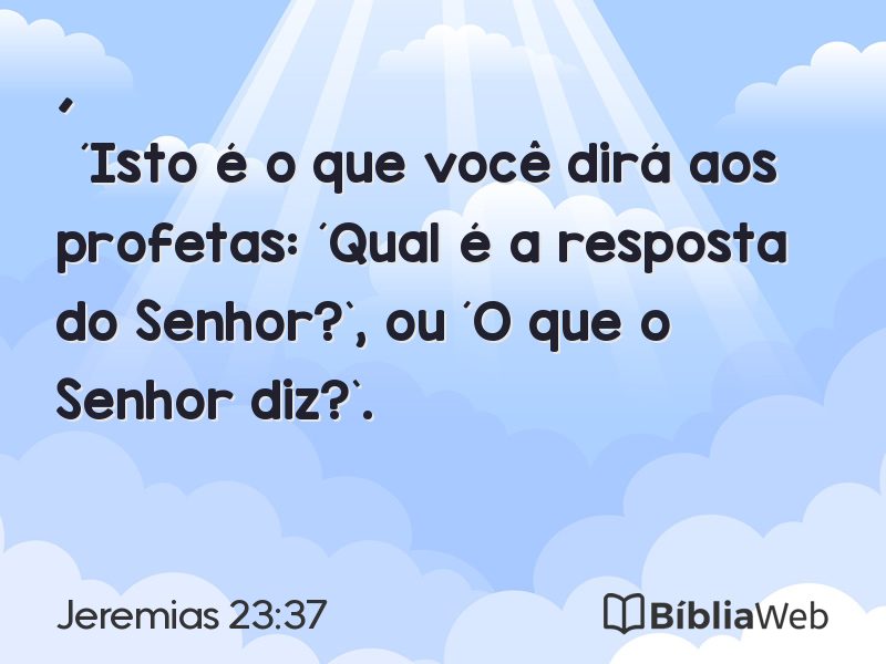 Jeremias 23:37 em imagem para compartilhar