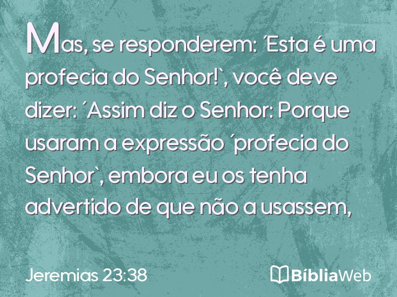 Jeremias 23:38 em imagem para compartilhar