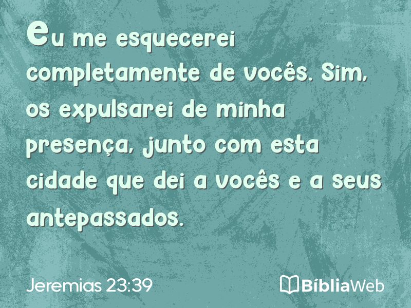 Jeremias 23:39 em imagem para compartilhar