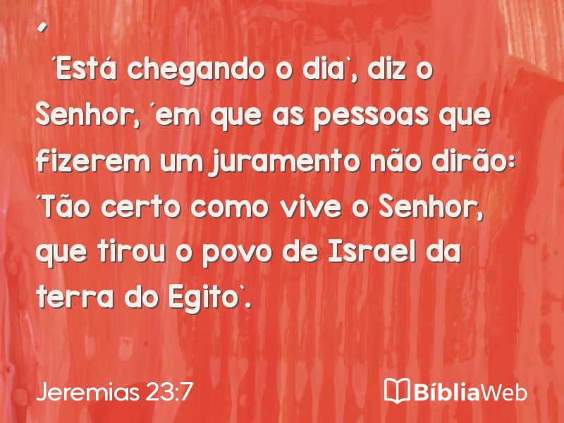 Jeremias 23:7 em imagem para compartilhar