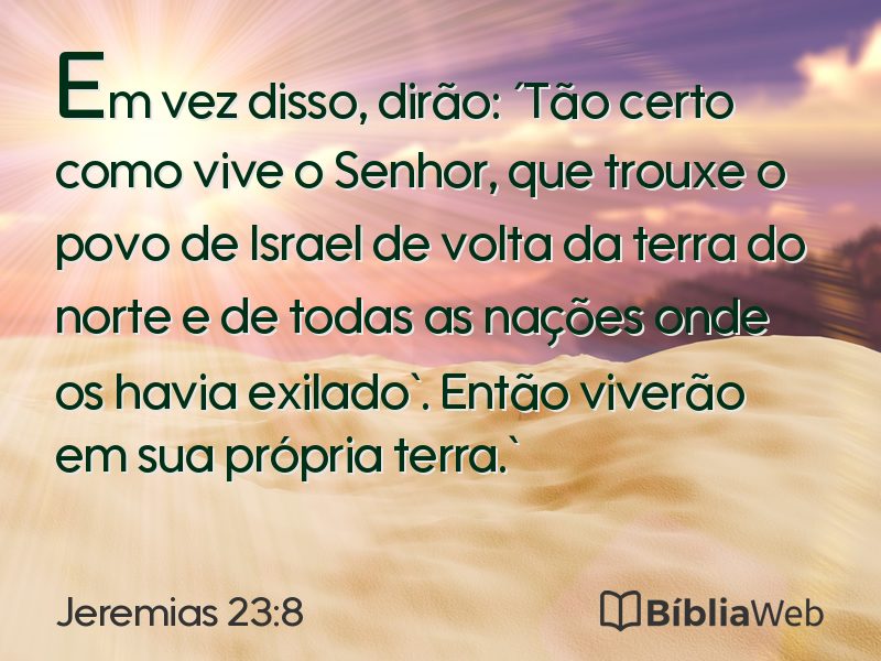 Jeremias 23:8 em imagem para compartilhar