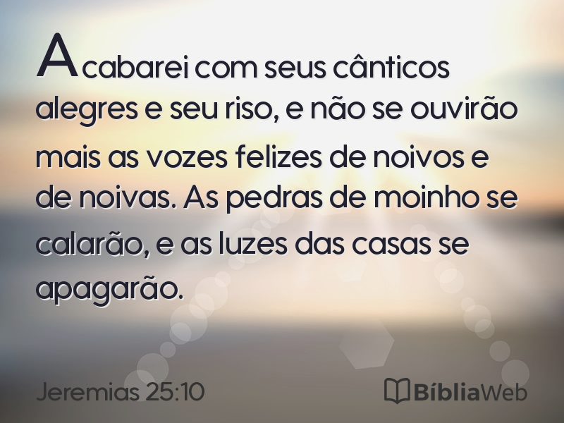 Jeremias 25:10 em imagem para compartilhar