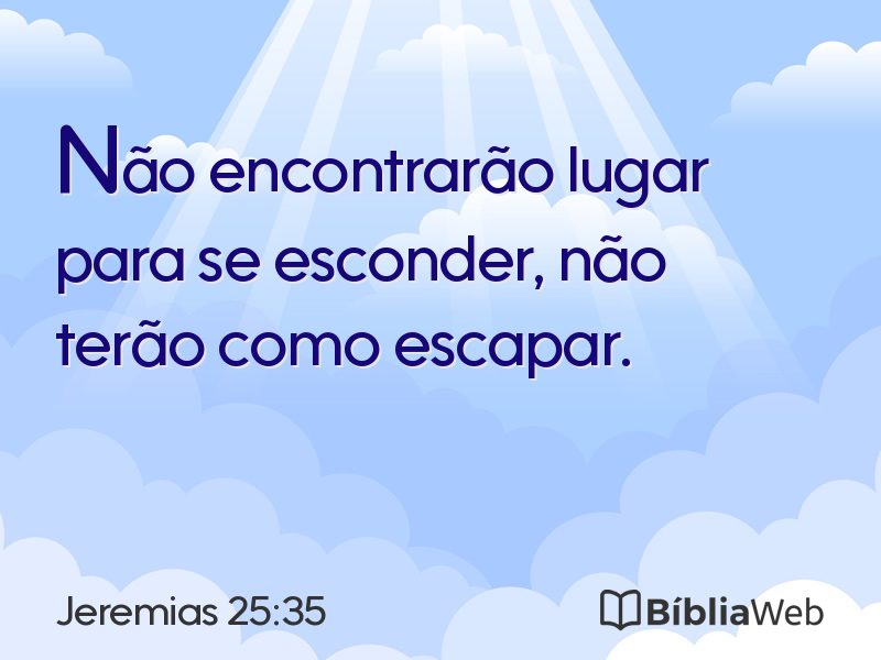 Jeremias 25:35 em imagem para compartilhar