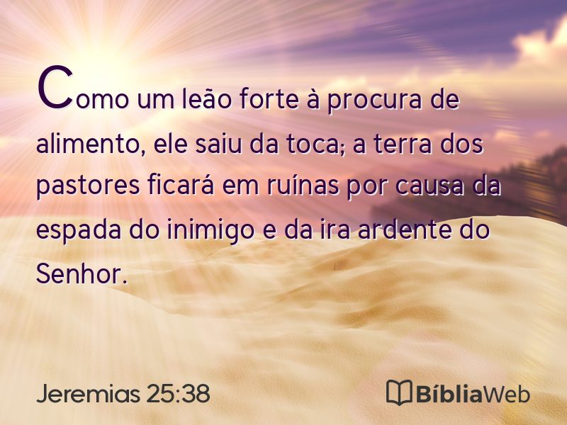 Jeremias 25:38 em imagem para compartilhar