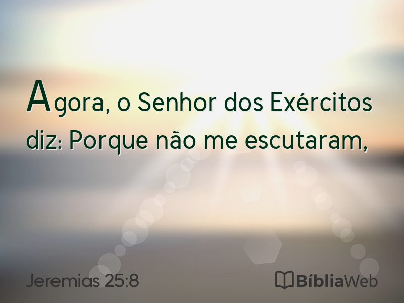 Jeremias 25:8 em imagem para compartilhar