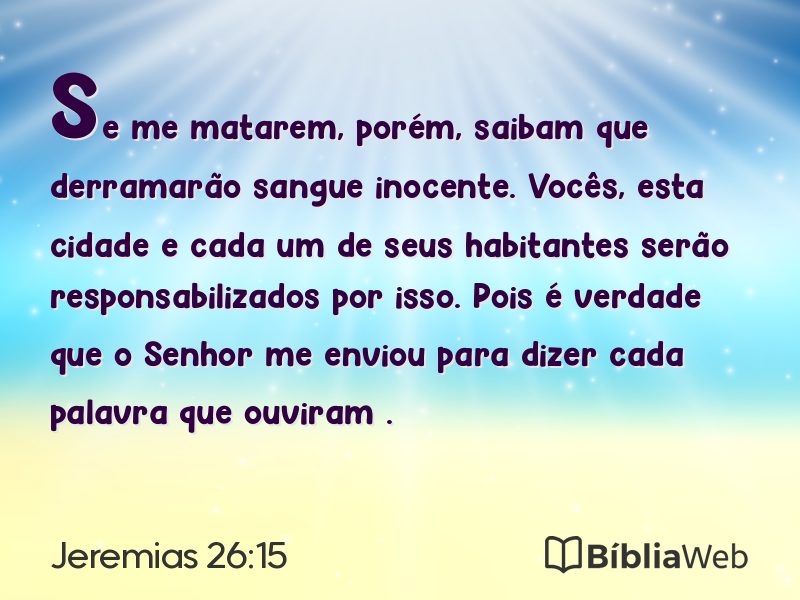 Jeremias 26:15 em imagem para compartilhar