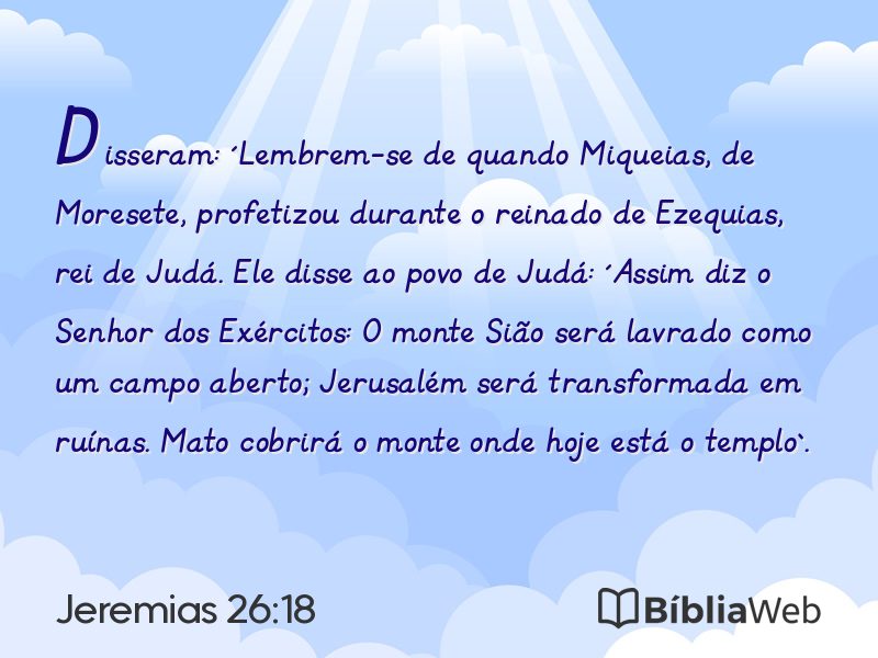 Jeremias 26:18 em imagem para compartilhar