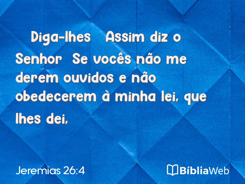 Jeremias 26:4 em imagem para compartilhar