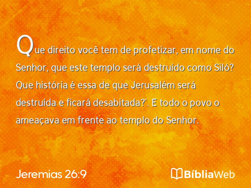 Jeremias 26:9 em imagem para compartilhar
