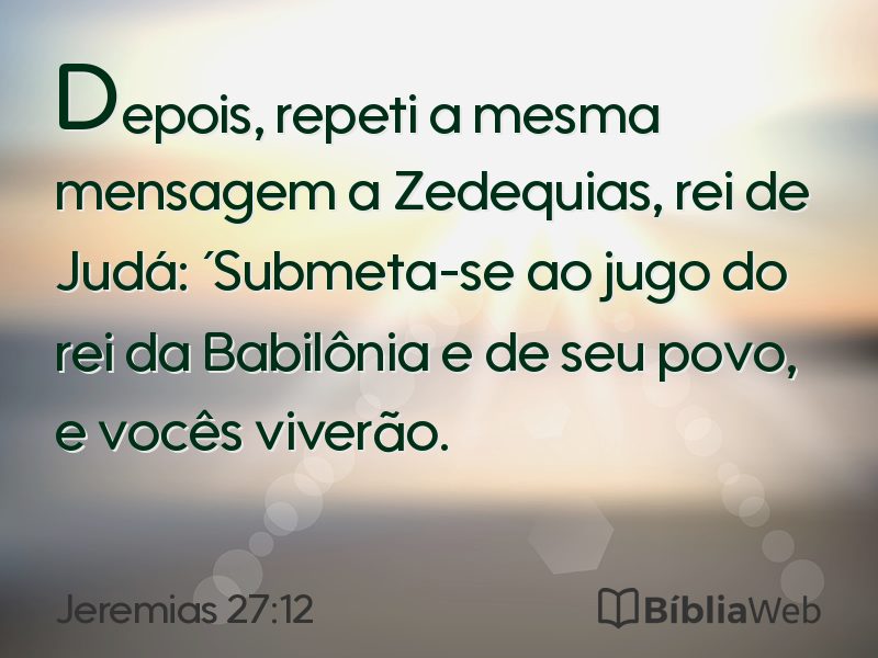 Jeremias 27:12 em imagem para compartilhar