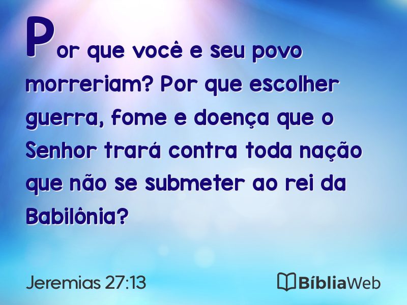 Jeremias 27:13 em imagem para compartilhar