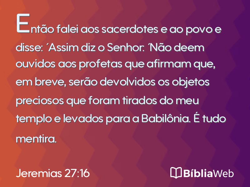 Jeremias 27:16 em imagem para compartilhar