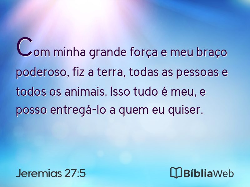 Jeremias 27:5 em imagem para compartilhar