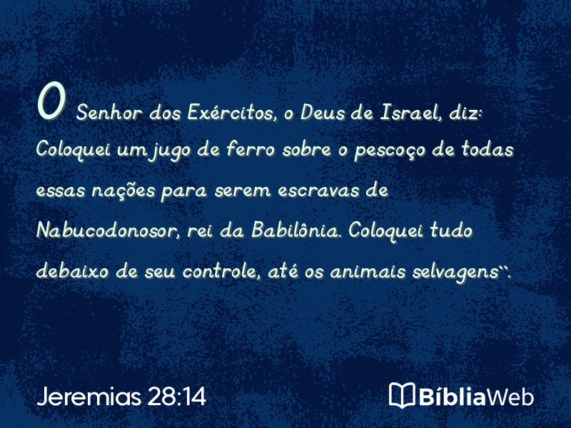 Jeremias 28:14 em imagem para compartilhar