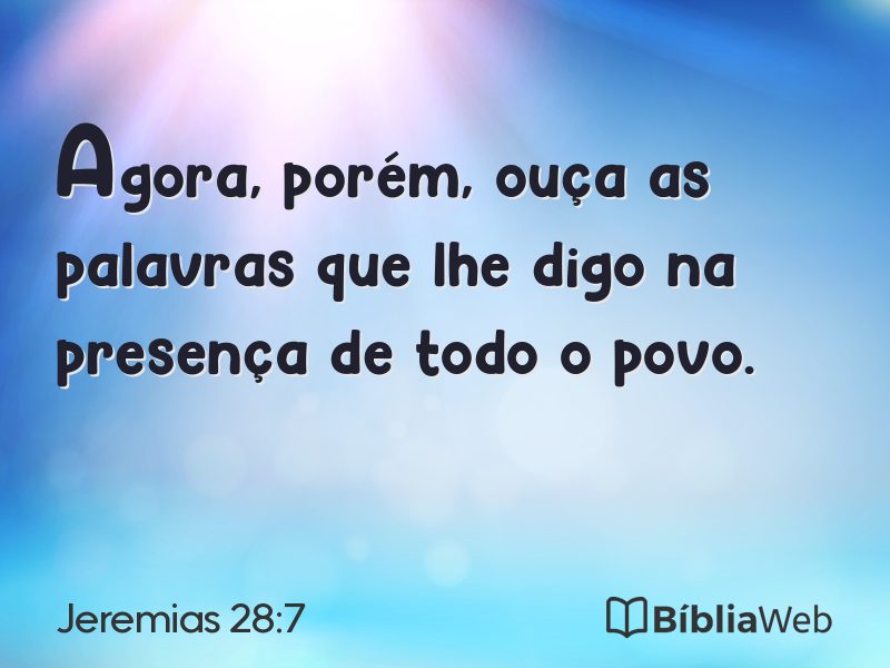 Jeremias 28:7 em imagem para compartilhar