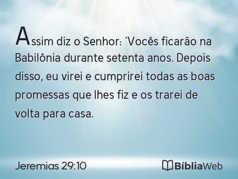 Jeremias 29:10 em imagem para compartilhar