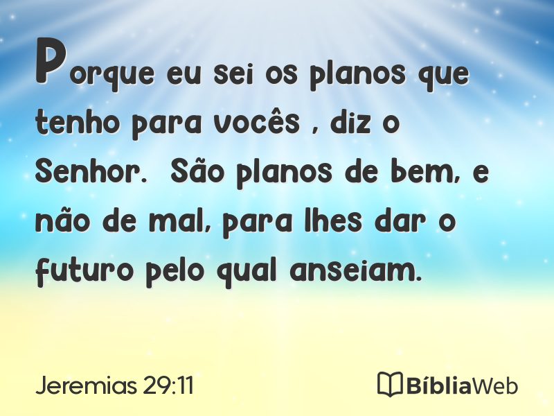 Jeremias 29:11 em imagem para compartilhar
