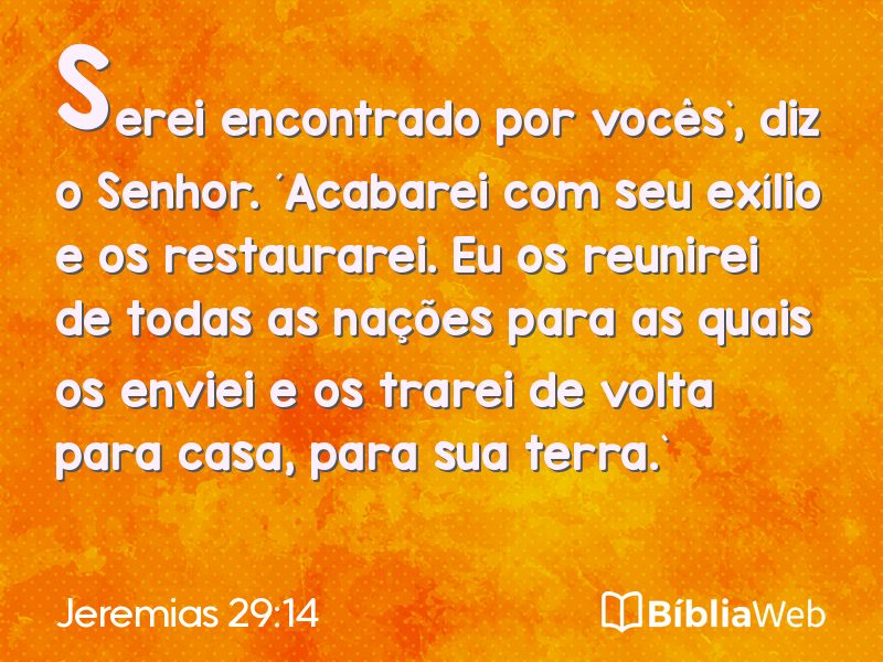 Jeremias 29:14 em imagem para compartilhar