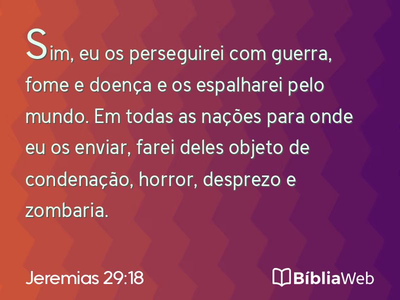 Jeremias 29:18 em imagem para compartilhar