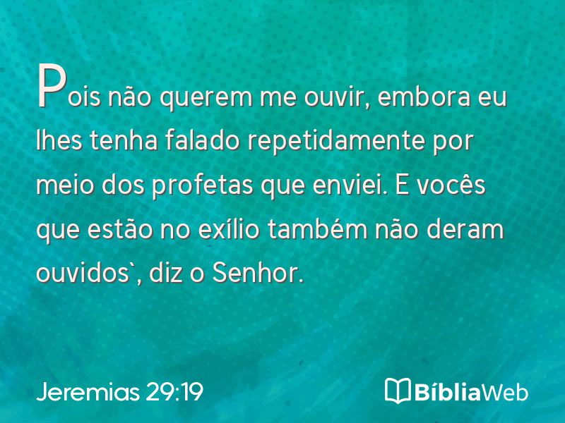 Jeremias 29:19 em imagem para compartilhar