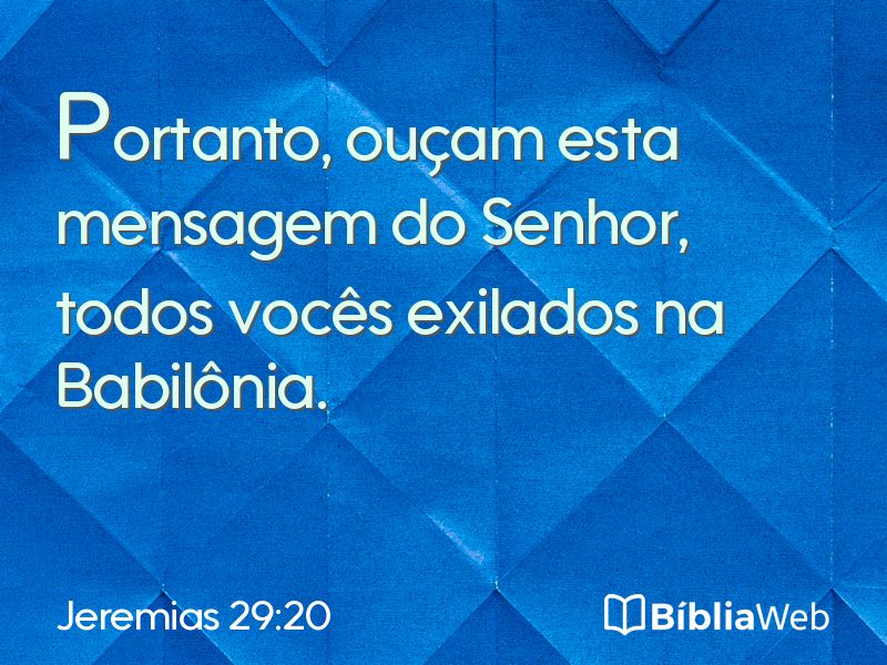 Jeremias 29:20 em imagem para compartilhar