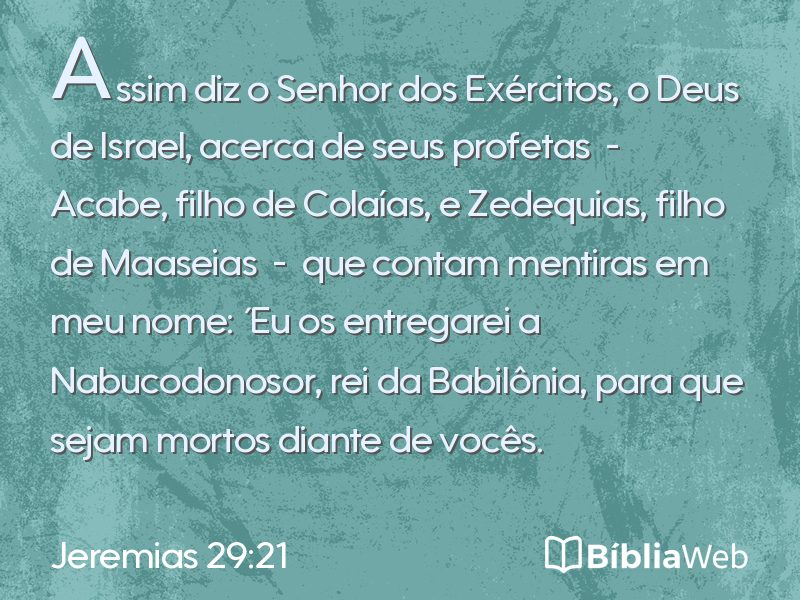 Jeremias 29:21 em imagem para compartilhar