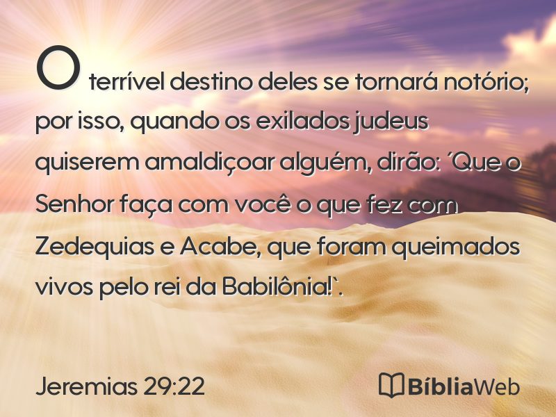 Jeremias 29:22 em imagem para compartilhar