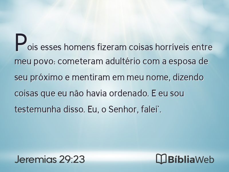 Jeremias 29:23 em imagem para compartilhar