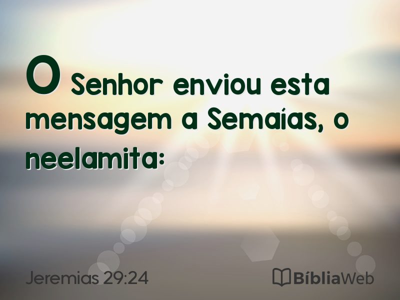 Jeremias 29:24 em imagem para compartilhar