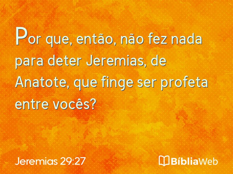 Jeremias 29:27 em imagem para compartilhar