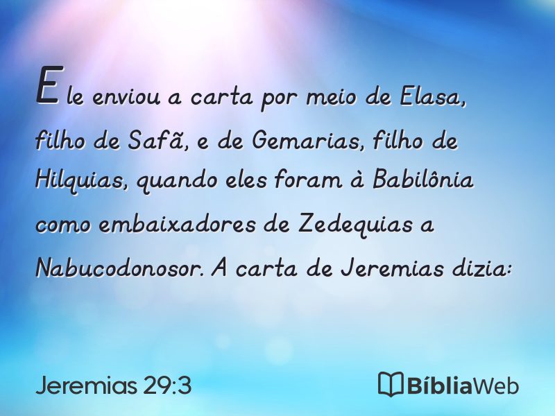 Jeremias 29:3 em imagem para compartilhar