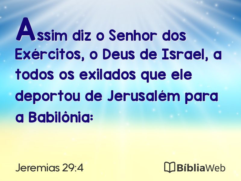 Jeremias 29:4 em imagem para compartilhar
