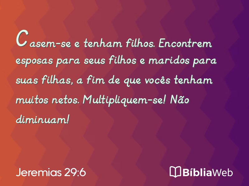 Jeremias 29:6 em imagem para compartilhar