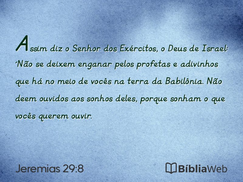 Jeremias 29:8 em imagem para compartilhar
