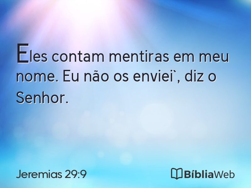 Jeremias 29:9 em imagem para compartilhar