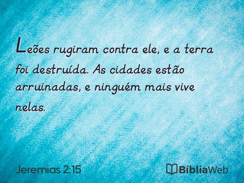Jeremias 2:15 em imagem para compartilhar