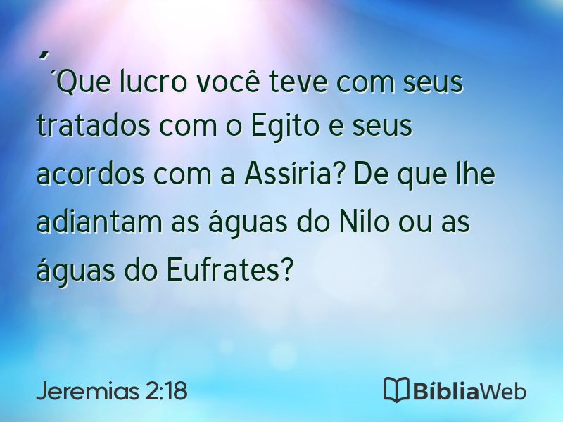 Jeremias 2:18 em imagem para compartilhar