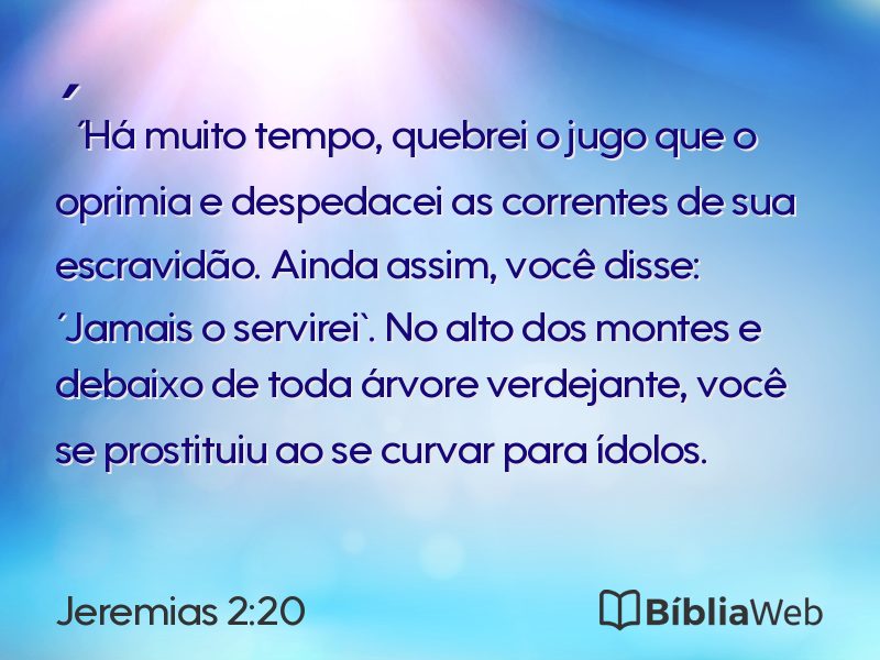 Jeremias 2:20 em imagem para compartilhar