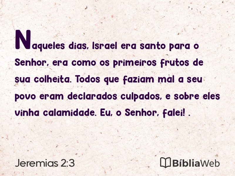 Jeremias 2:3 em imagem para compartilhar