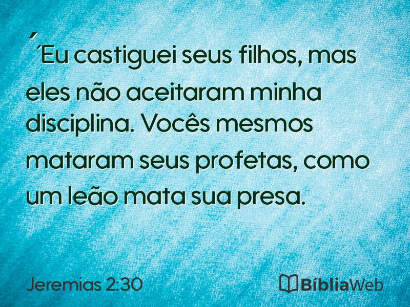 Jeremias 2:30 em imagem para compartilhar