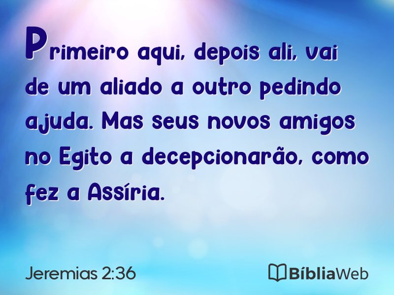 Jeremias 2:36 em imagem para compartilhar