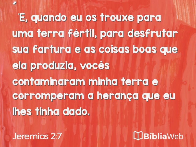 Jeremias 2:7 em imagem para compartilhar