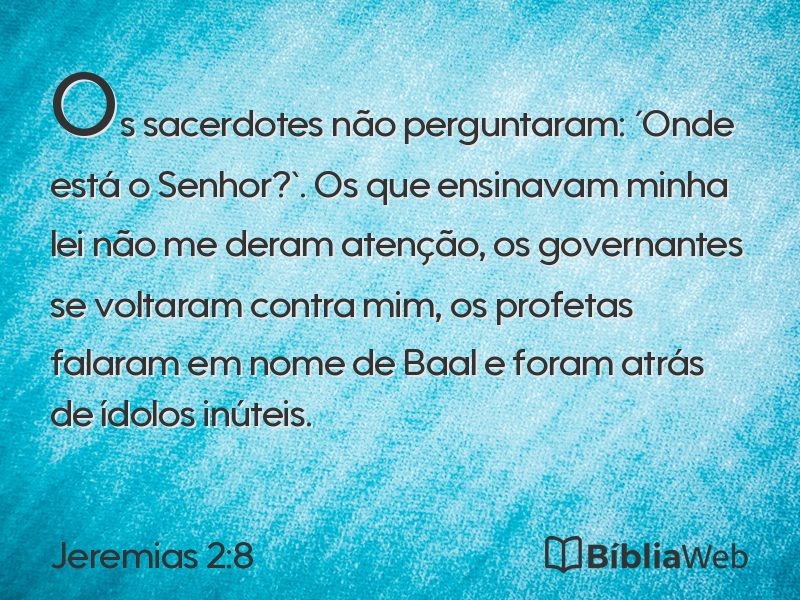 Jeremias 2:8 em imagem para compartilhar