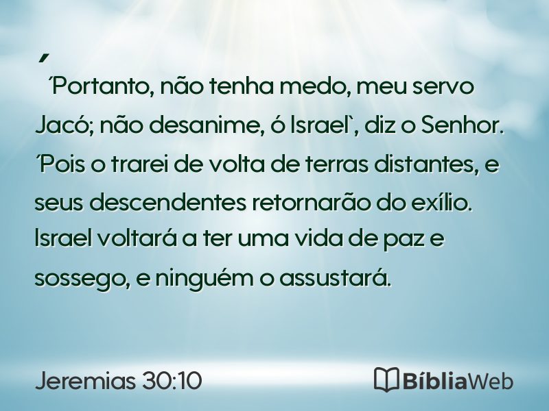 Jeremias 30:10 em imagem para compartilhar