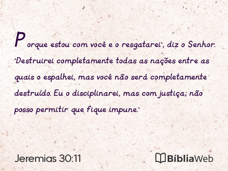 Jeremias 30:11 em imagem para compartilhar