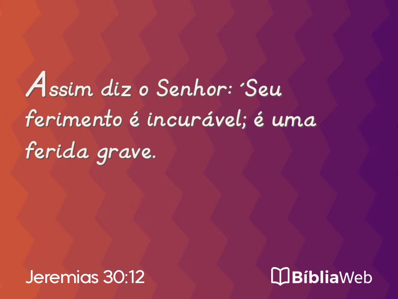 Jeremias 30:12 em imagem para compartilhar