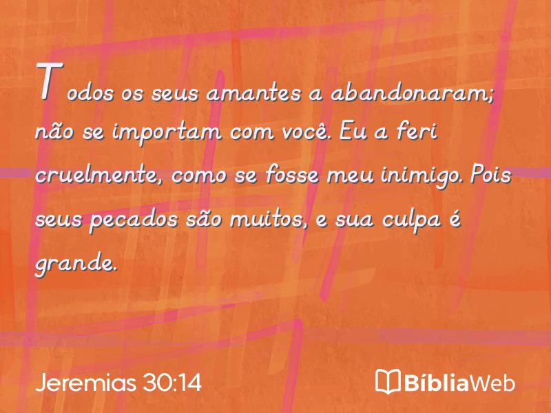 Jeremias 30:14 em imagem para compartilhar