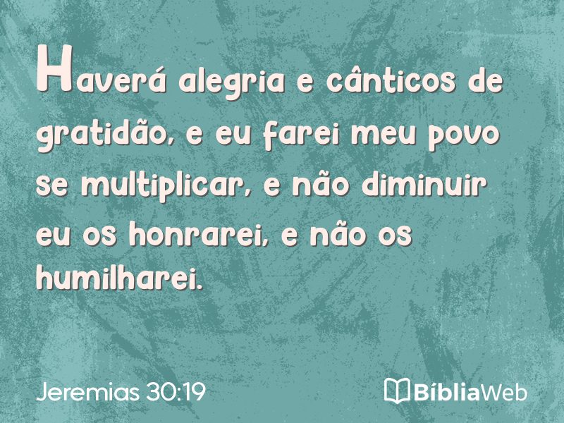 Jeremias 30:19 em imagem para compartilhar