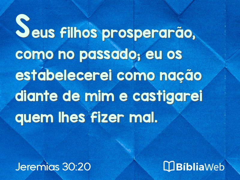 Jeremias 30:20 em imagem para compartilhar