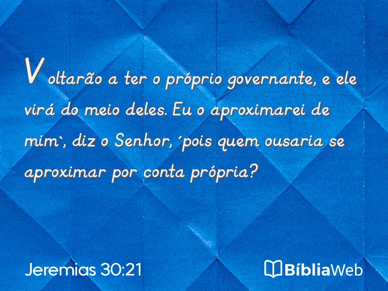Jeremias 30:21 em imagem para compartilhar